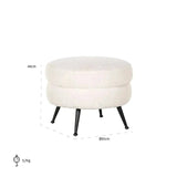 Richmond Interiors Hocker Amelia white faux Sheep / black-hocker-Stil-Ambiente-8720621662945