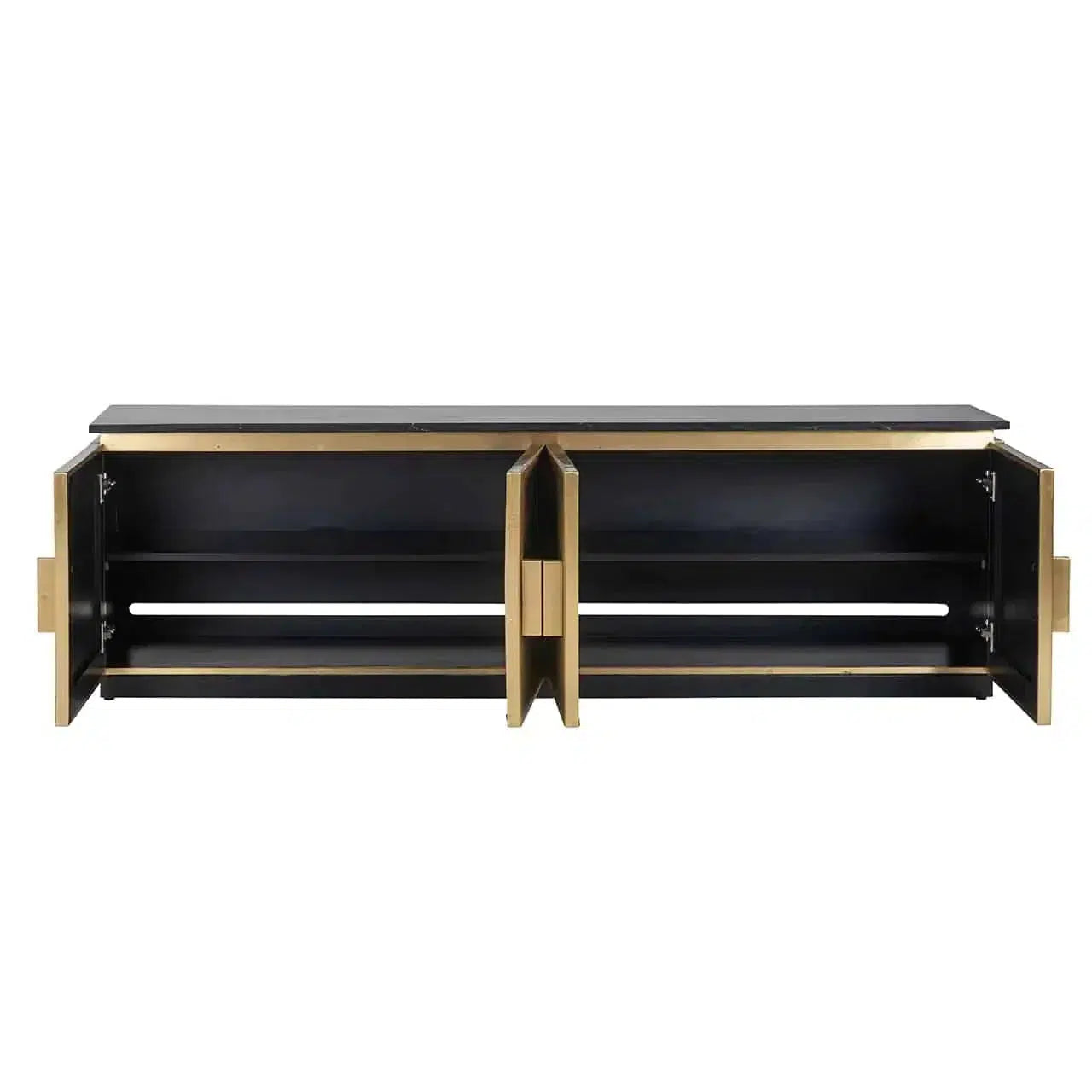 Richmond Interiors Ironville Sideboard Fernsehkommode Anrichte 4-türig (Gold)-TV Board-Stil-Ambiente-8720621683032