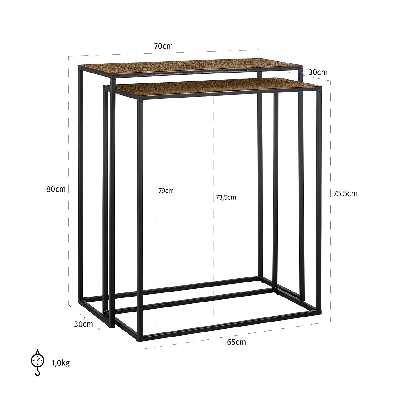 Richmond Interiors Konsolentisch Wandtisch Bristol 2er-Set-Konsole-Stil-Ambiente-8720621684930