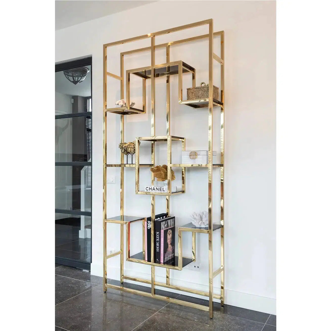 Richmond Interiors Magnus Bookcase Scaffale Scaffale Armadietto (oro)