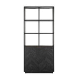 Richmond Interiors Shelf Blackbone Bibling Cabinet Cabinet Book Hall Hall Brass 2 portes (Rustique noir)