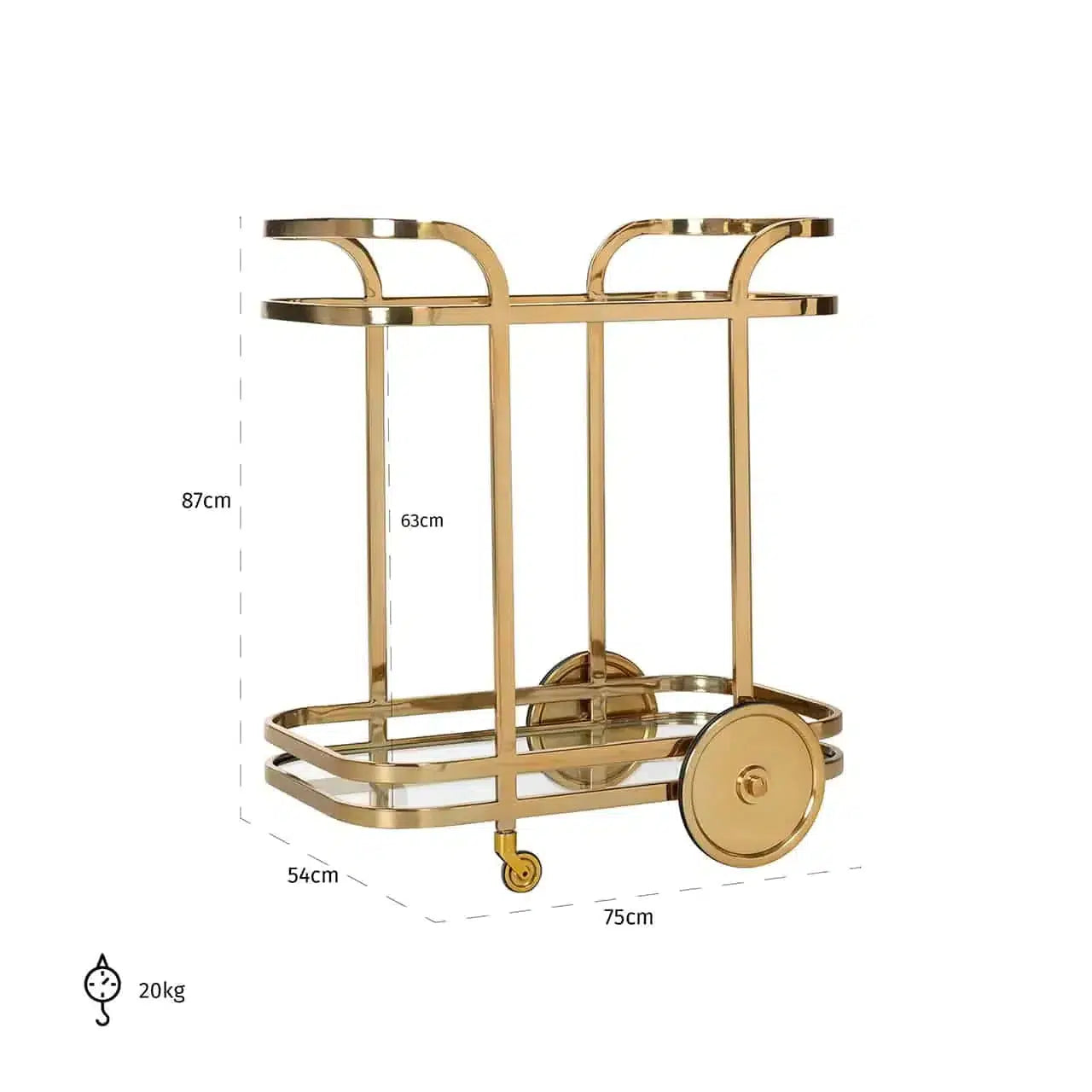 Richmond Interiors Serving Car Trolley Bar Wagon X.O. Goud (goud)