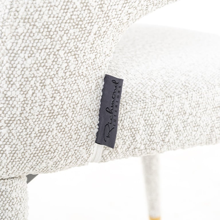 Richmond Interiors Sessel Gia mit Armlehne white bouclé fire retardant (FR-Copenhagen 900 Bouclé White)-8720621663188-Stil-Ambiente-S4534 WHITE BOUCLÉ