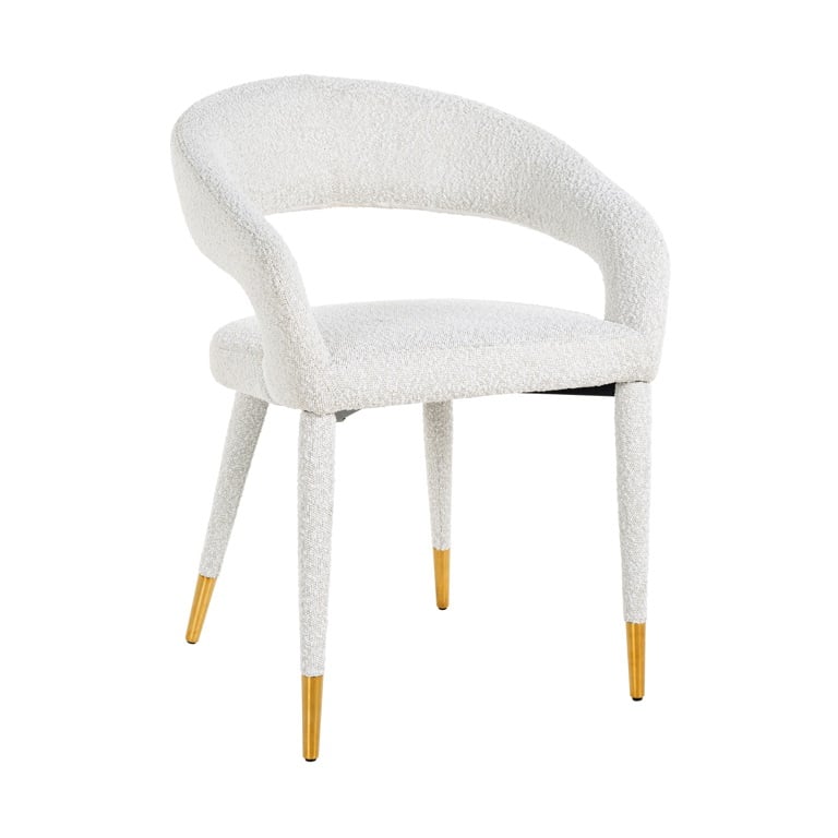 Richmond Interiors Sessel Gia mit Armlehne white bouclé fire retardant (FR-Copenhagen 900 Bouclé White)-8720621663188-Stil-Ambiente-S4534 WHITE BOUCLÉ