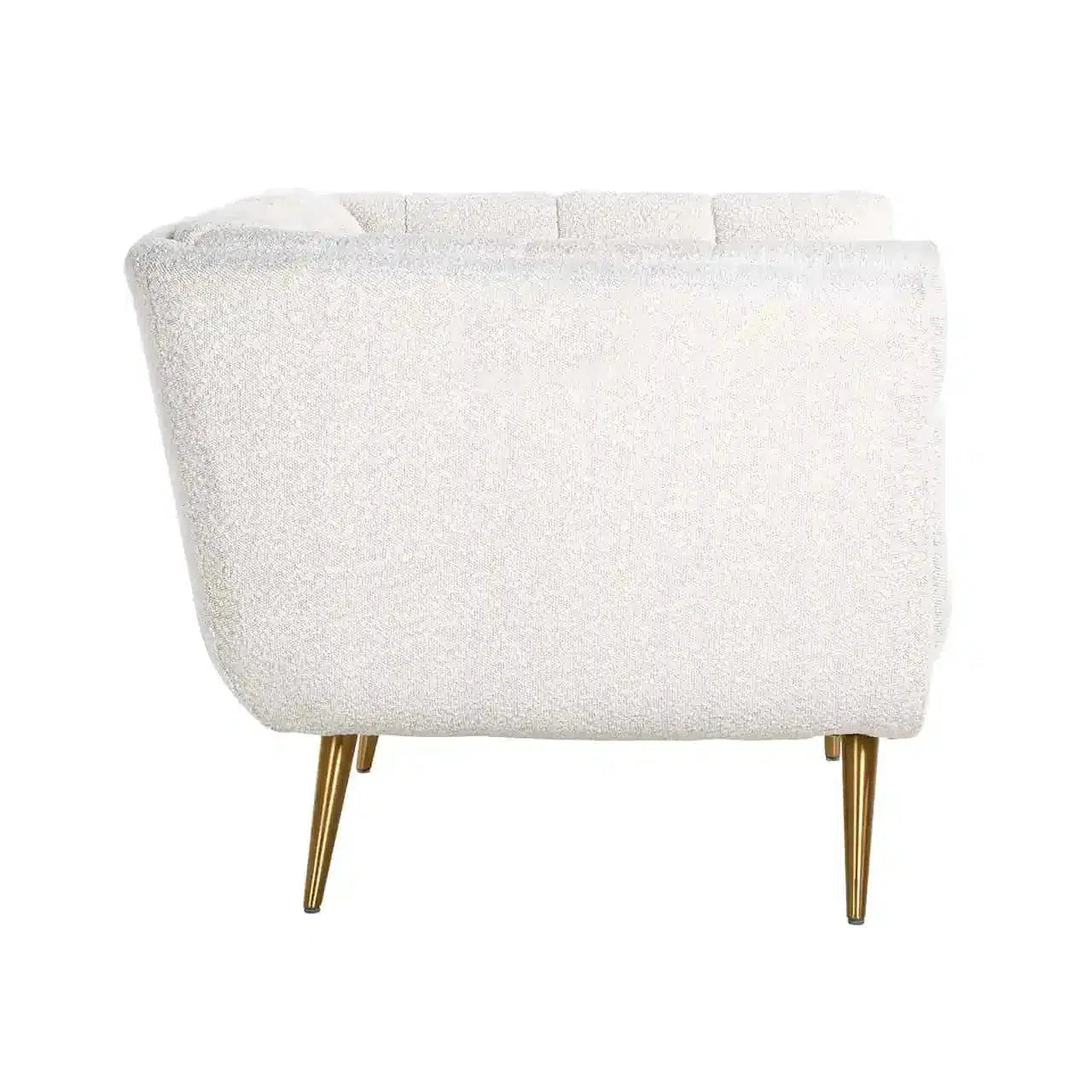 Richmond Interiors Sessel Huxley Weißer Bouclé / Brushed gold (Copenhagen 900 Bouclé Weiß)-Sessel-Stil-Ambiente-8720621663508