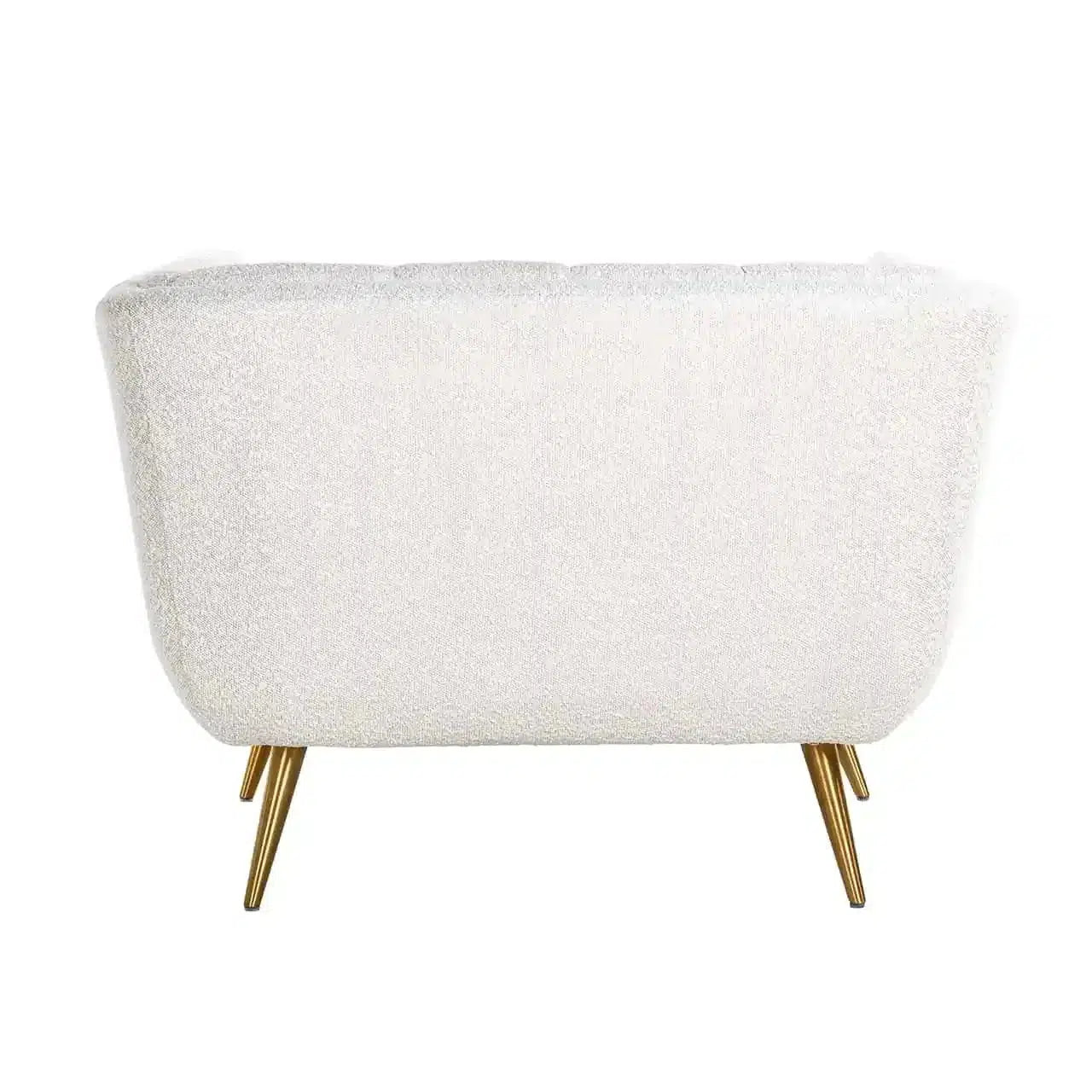 Richmond Interiors Sessel Huxley Weißer Bouclé / Brushed gold (Copenhagen 900 Bouclé Weiß)-Sessel-Stil-Ambiente-8720621663508