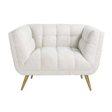 Richmond Interiors Sessel Huxley Weißer Bouclé / Brushed gold (Copenhagen 900 Bouclé Weiß)-Sessel-Stil-Ambiente-8720621663508