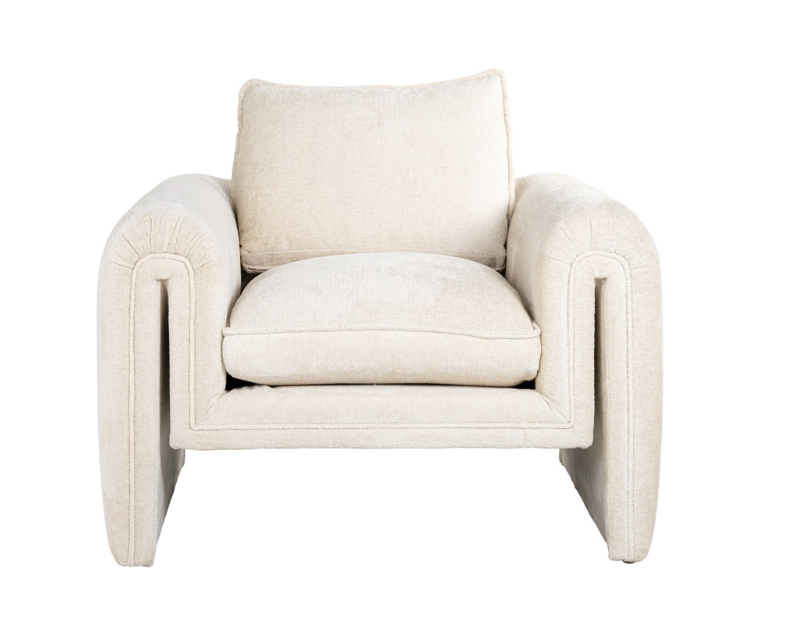 Richmond Interiors Sessel Sandro white chenille-8720621694472-Stil-Ambiente-S5144 WHITE CHENILLE