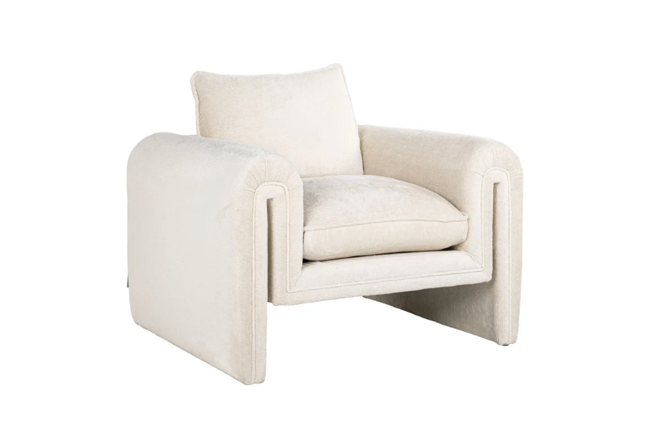 Richmond Interiors Sessel Sandro white chenille-8720621694472-Stil-Ambiente-S5144 WHITE CHENILLE