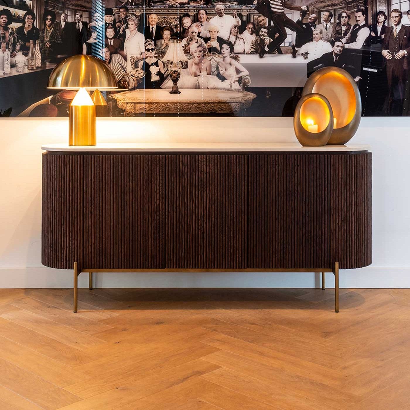 Richmond Interiors Sideboard Sideboard Barkley 3-türig (Brushed Gold)-sideboard-Stil-Ambiente-8720621605546