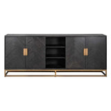 Richmond Interiors Sideboard Blackbone brass 4-türig + offenes Fach (Schwarz rustikal)-sideboard-Stil-Ambiente-8720621604433