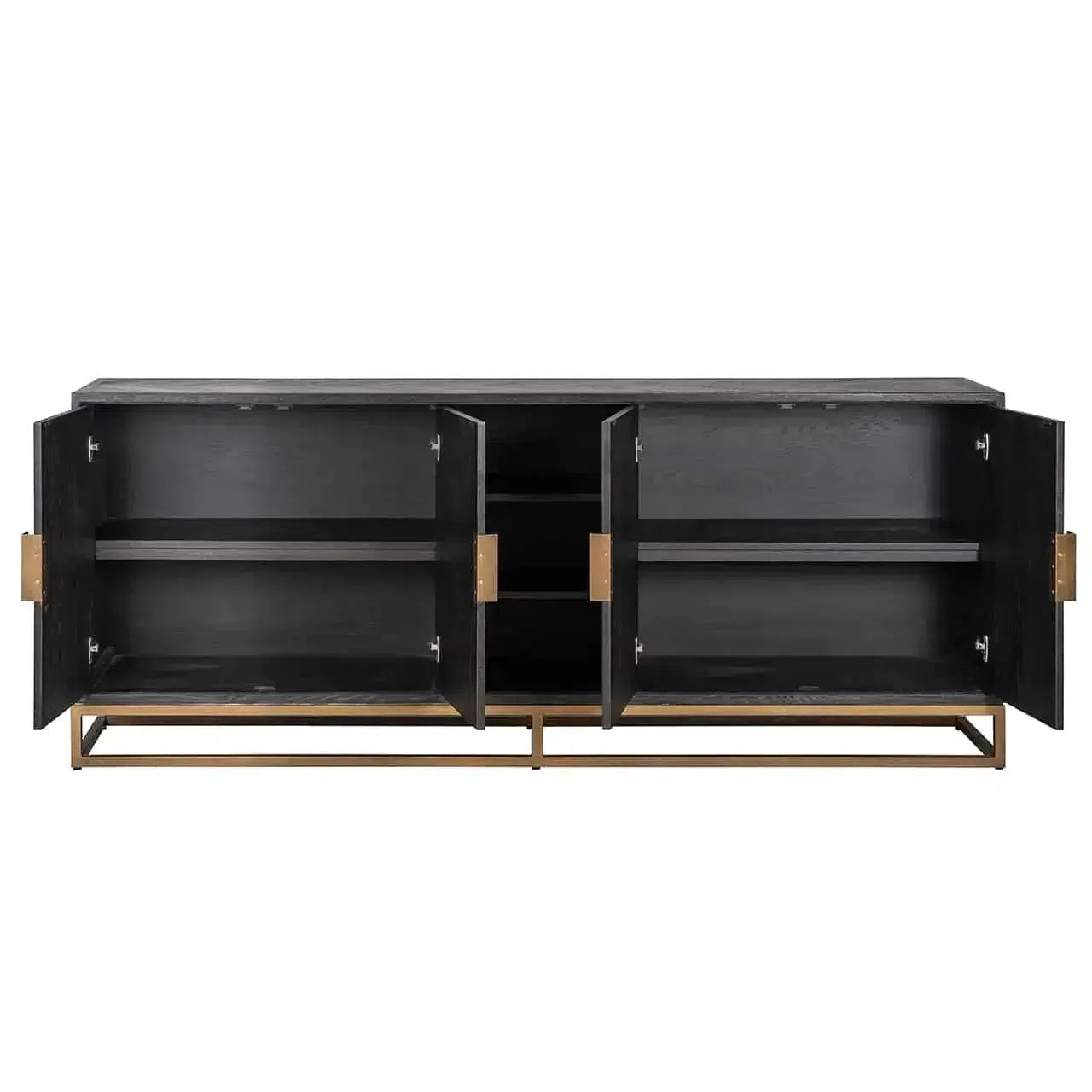 Richmond Interiors Sideboard Blackbone brass 4-türig + offenes Fach (Schwarz rustikal)-sideboard-Stil-Ambiente-8720621604433