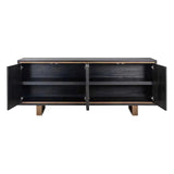 Richmond Interiors Sideboard Hunter 4-türig (Schwarz rustikal)-sideboard-Stil-Ambiente-8720621605065