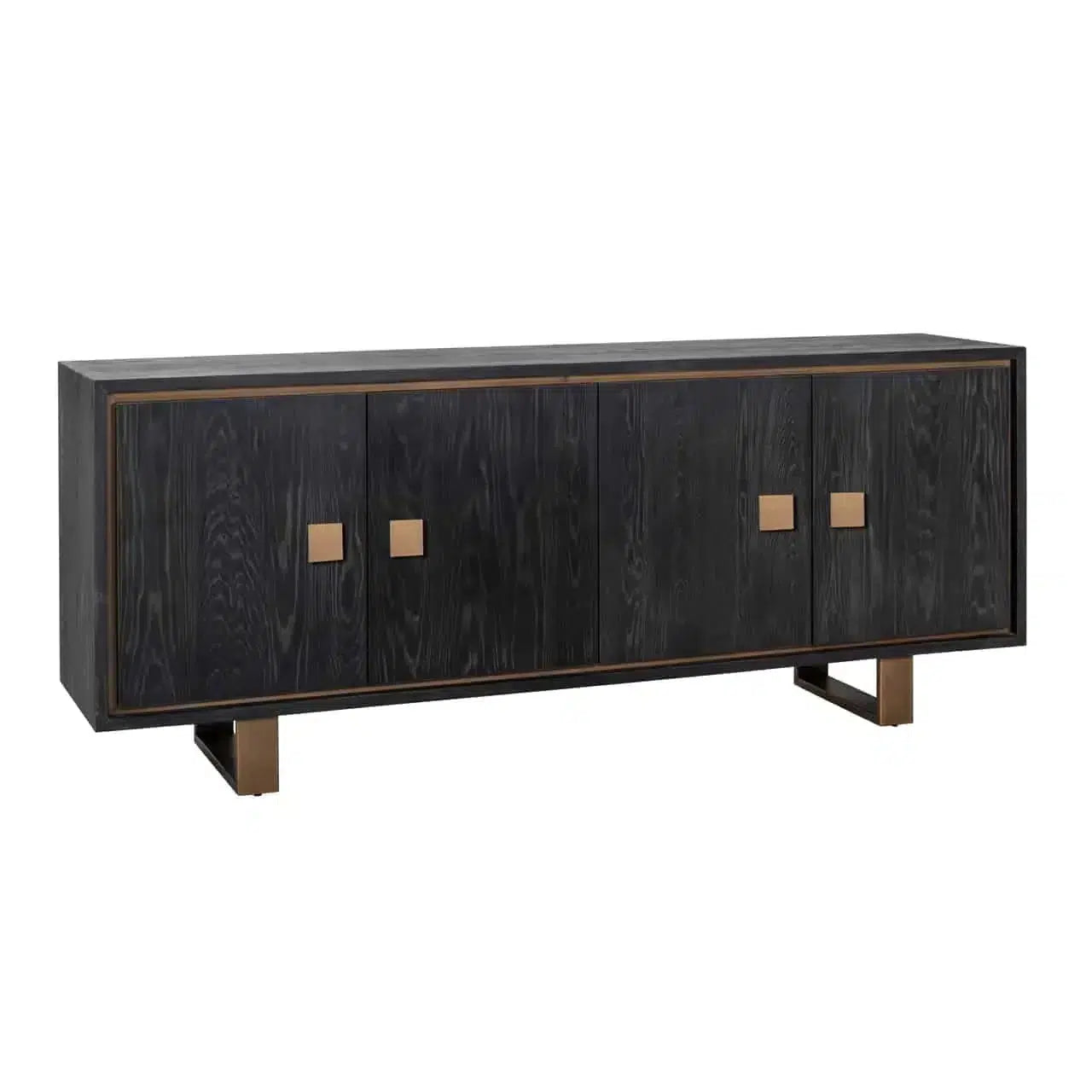 Richmond Interiors Sideboard Hunter 4-türig (Schwarz rustikal)-sideboard-Stil-Ambiente-8720621605065