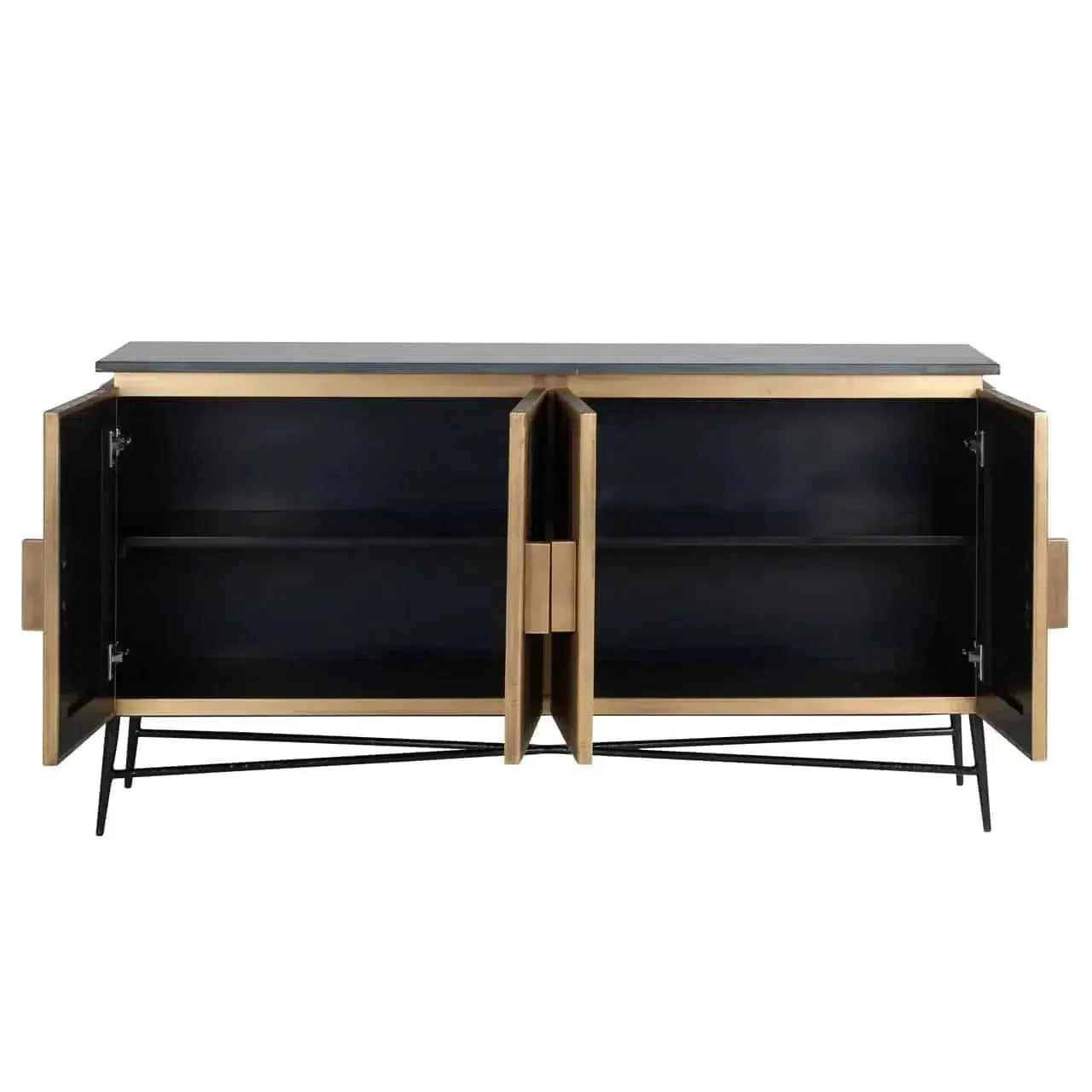 Richmond Interiors Sideboard Ironville 4-türig (Gold)-sideboard-Stil-Ambiente-8720621605577