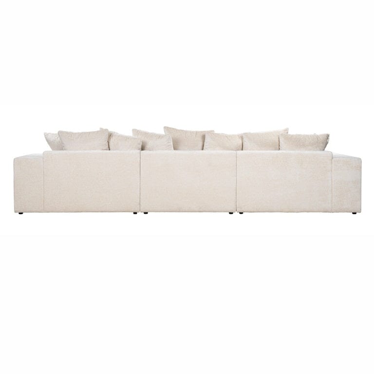 Richmond Interiors Sofa Couch Alcazar 3-seats + lounge left white chenille-Sofa-Stil-Ambiente-8720621685333