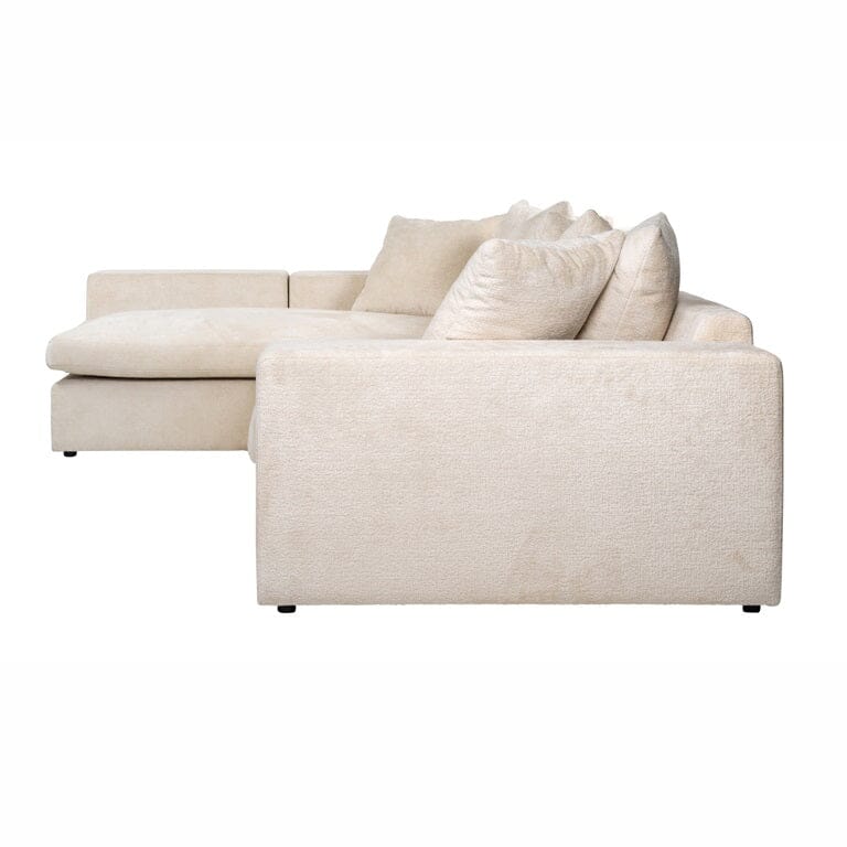 Richmond Interiors Sofa Couch Alcazar 3-seats + lounge left white chenille-Sofa-Stil-Ambiente-8720621685333