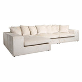 Richmond Interiors Sofa Couch Alcazar 3-seats + lounge left white chenille-Sofa-Stil-Ambiente-8720621685333