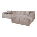 Richmond Interiors Sofa Couch Cube 3 Sitzer Lounge rechts (Quartz Khaki 903)-8720621688709-Stil-Ambiente-S5137 KHAKI VELVET