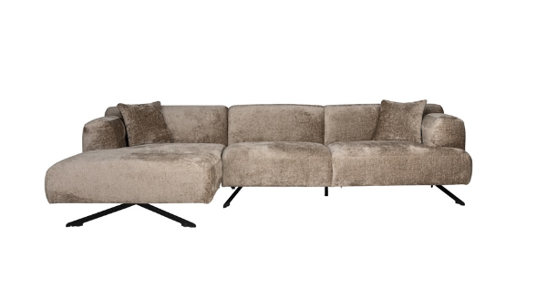 Richmond Interiors Sofa Couch Donovan 3-seats + lounge left (Bergen 104 taupe chenille)-Sofa-Stil-Ambiente-872062168667