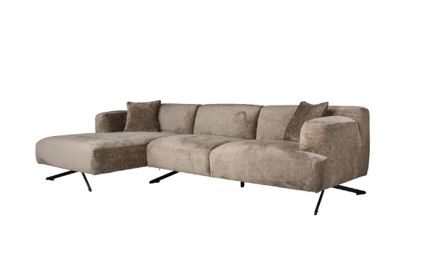 Richmond Interiors Sofa Couch Donovan 3-seats + lounge left (Bergen 104 taupe chenille)-Sofa-Stil-Ambiente-872062168667