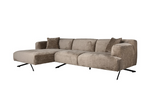 Richmond Interiors Sofa Couch Donovan 3-seats + lounge left (Bergen 104 taupe chenille)-Sofa-Stil-Ambiente-872062168667