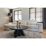 Richmond Interiors Sofa Couch Felix 2,5 seats + lounge links rund white chenille-sofa-Stil-Ambiente-