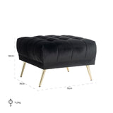 Richmond Interiors Sofa Stool Huxley Anthracite Velvet (Quartz Antraciet 801)