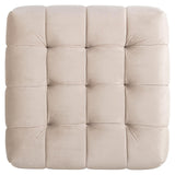 Richmond Interiors Sofa Stool Huxley Khaki Velvet (Quartz Khaki 903)