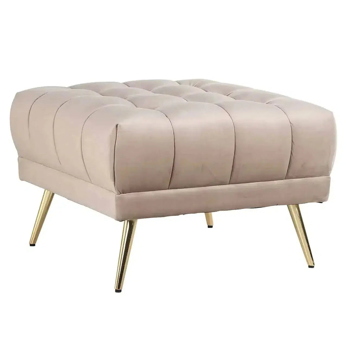 Richmond Interiors Sofa Stool Huxley Khaki Velvet (Quartz Khaki 903)