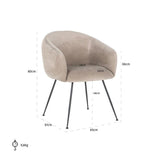 Richmond Interiors Stuhl Avanti Khaki Velvet-8720621682301-Stil-Ambiente-S4564