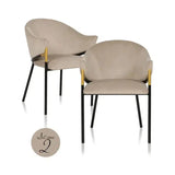 Richmond Interiors Stuhl Jocasta khaki velvet (Set von 2)-8720621683537-Stil-Ambiente-S4578 KHAKI VELVET