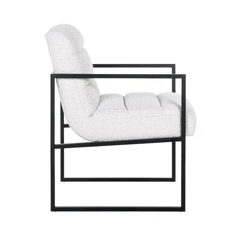 Richmond Interiors Stuhl Lizzy White Bouclé / Black-8720621663133-Stil-Ambiente-S4531