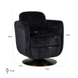 Richmond Interiors Stuhl pivotante Turner black chenille-8720621683476-Stil-Ambiente-S4576 BLACK CHENILLE