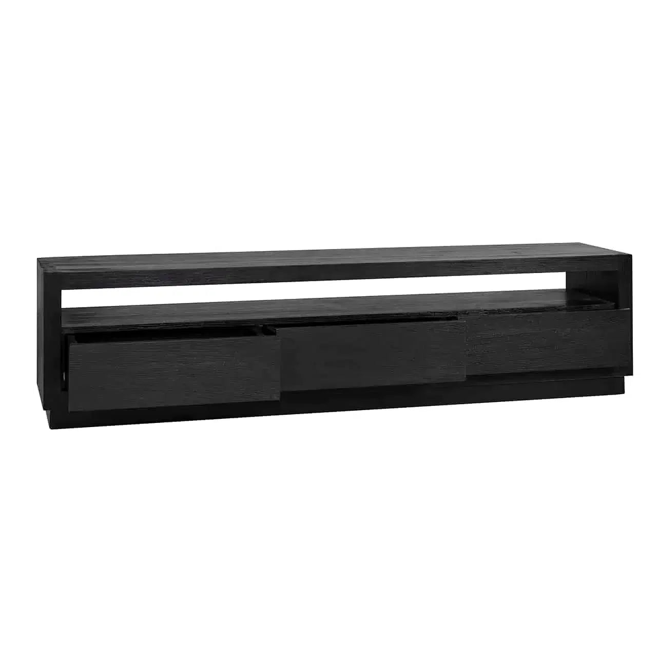 Richmond Interiors TV Board Fernsehkommode TV-Sideboard Oakura 3-Schubladen (Schwarz)-TV Board-Stil-Ambiente-8720621603269