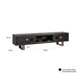 Richmond Interiors TV Sidebard TV Board Fernsehkommode TV-Anrichte Hunter 2-Schubladen (Schwarz rustikal)-TV Board-8720621605089-Stil-Ambiente