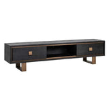 Richmond Interiors TV Sidebard TV Board Fernsehkommode TV-Anrichte Hunter 2-Schubladen (Schwarz rustikal)-TV Board-8720621605089-Stil-Ambiente