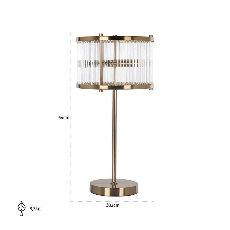 Richmond Interiors Tischlampe Loiza (Brushed Gold)-8720621688860-Stil-Ambiente-LB-0136