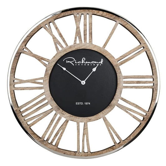 Richmond Interiors Uhr Johnson metal round Wanduhr Clock-Wanduhr-Stil-Ambiente
