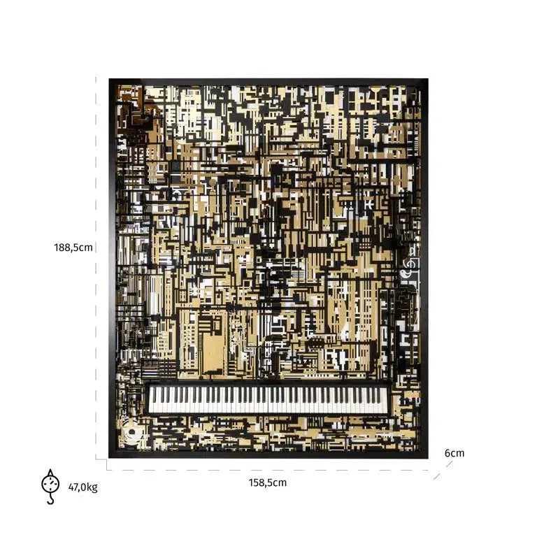 Richmond Interiors Wall art Piano Wibi (Black/gold)-8720621691785-Stil-Ambiente-WA-0011