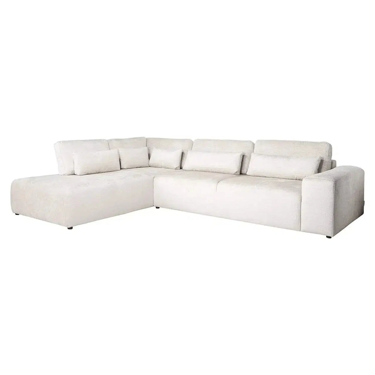 Richmond Interiors Sofa Couch Lund 3 Sitzer + Ottoman Right Cream Fusion