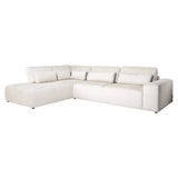 Richmond Interiors Sofá Couch Lund 3 Sitzer + Otomano Right Cream Fusion